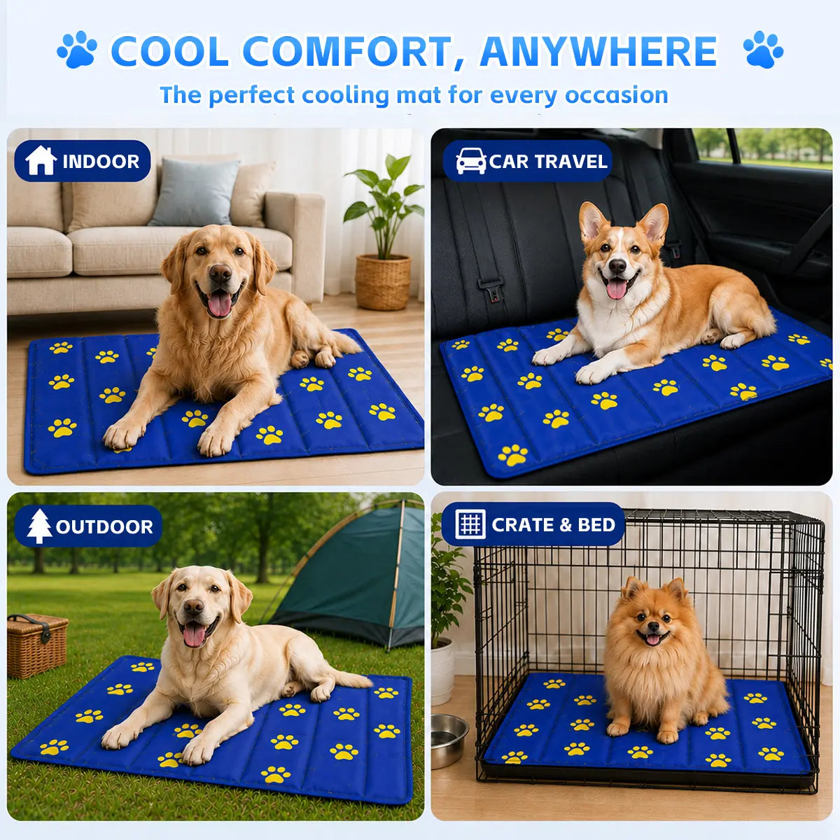 Chill Out This Summer with Our Non-Toxic Self-Cooling Gel Pet Mat for Dogs & Cats - Easy to Clean and Perfect for Home or Travel!