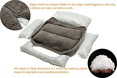 Cozy Rectangular Dog Bed for All Breeds - Washable, Anti-Slip Design in Stylish Grey