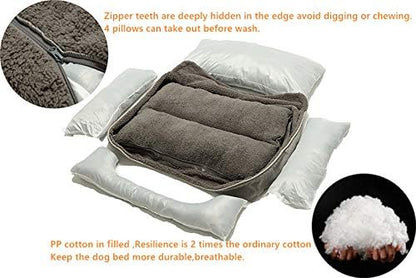 Cozy Rectangular Dog Bed for All Breeds - Washable, Anti-Slip Design in Stylish Grey