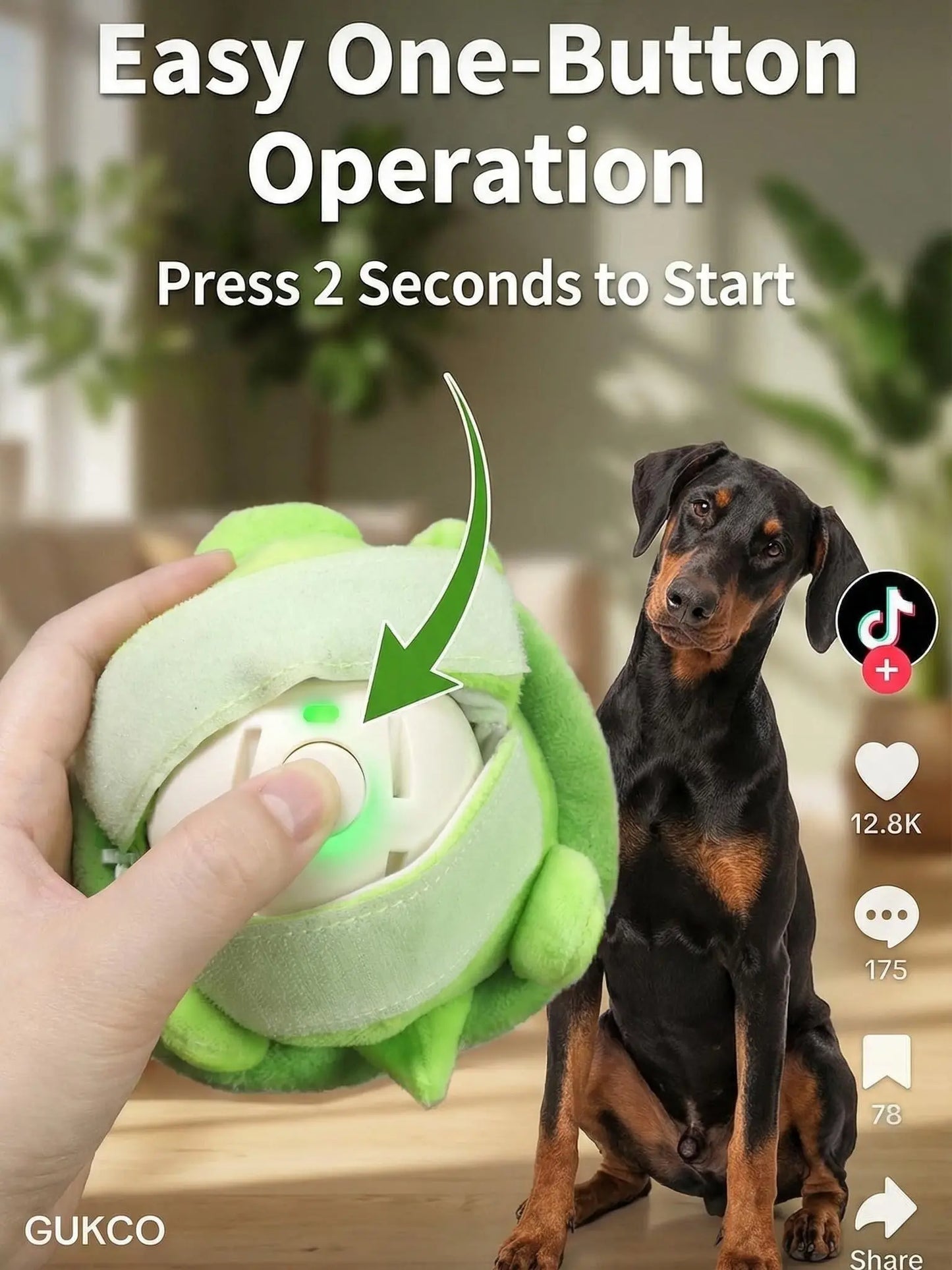 Interactive Motion-Activated Dog Ball – Rechargeable Squeaky Toy for Endless Fun and Boredom Relief for All Dog Sizes