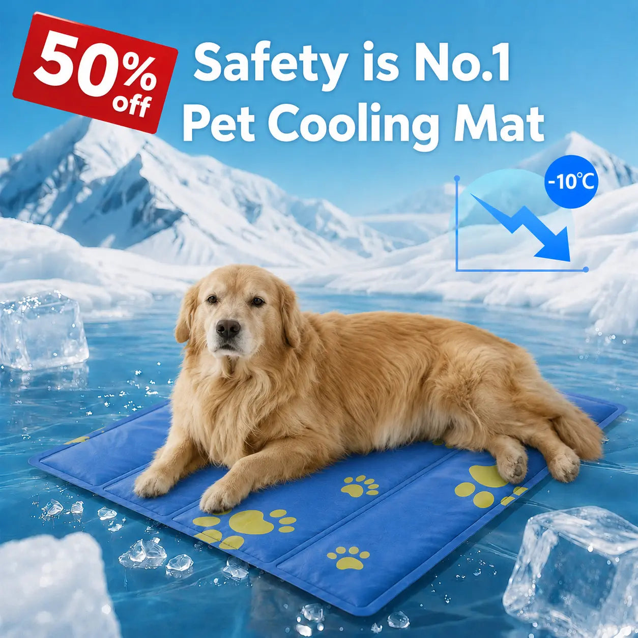 Chill Out This Summer with Our Non-Toxic Self-Cooling Gel Pet Mat for Dogs & Cats - Easy to Clean and Perfect for Home or Travel!