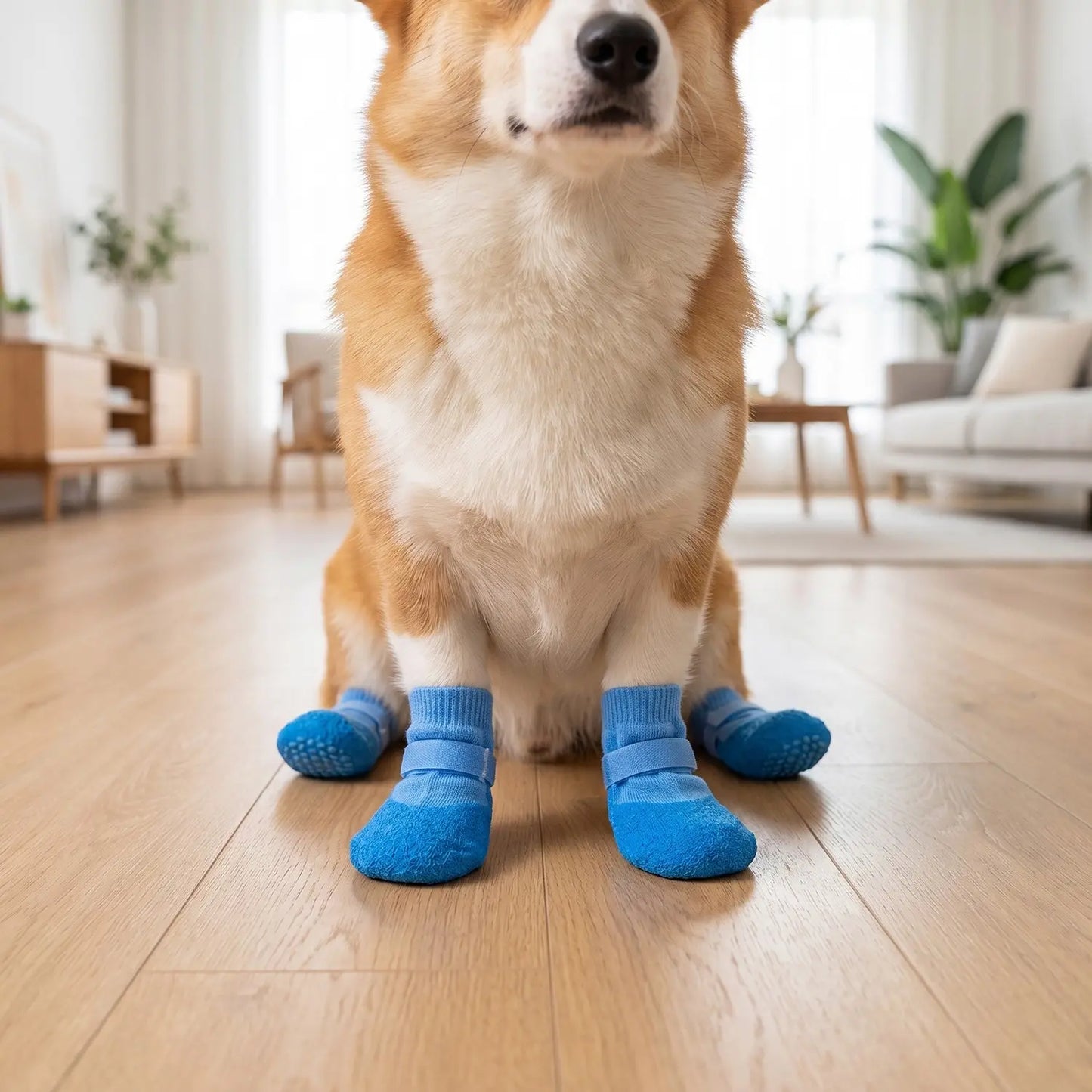 Protect Your Pup's Paws with Our 4-Piece Waterproof Dog Boots – Non-Slip, Soft Sole Pet Shoes for Shiba Inu, Poodle, and Corgi