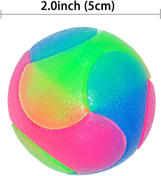 Set of 2 Illuminated Dog Balls - LED Glow-in-the-Dark and Flashing Elastic Pet Toys for Puppies, Cats, and Dogs