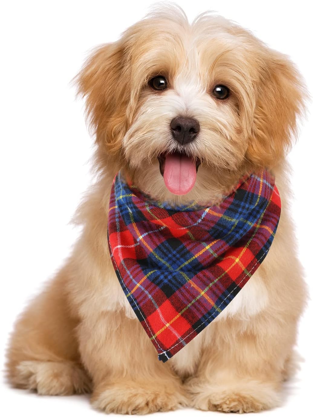 Festive 12-Piece Dog Bandana Set - Stylish Plaid Pet Scarves for Christmas and Thanksgiving - Adjustable & Washable for Medium Dogs and Cats