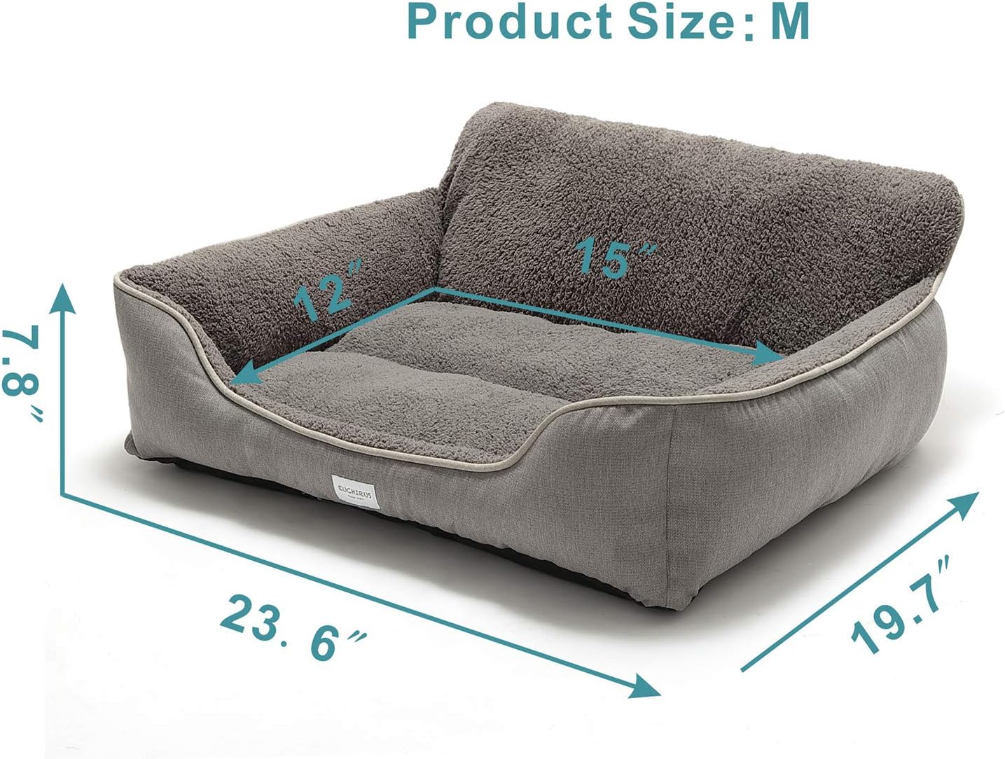 Cozy Rectangular Dog Bed for All Breeds - Washable, Anti-Slip Design in Stylish Grey