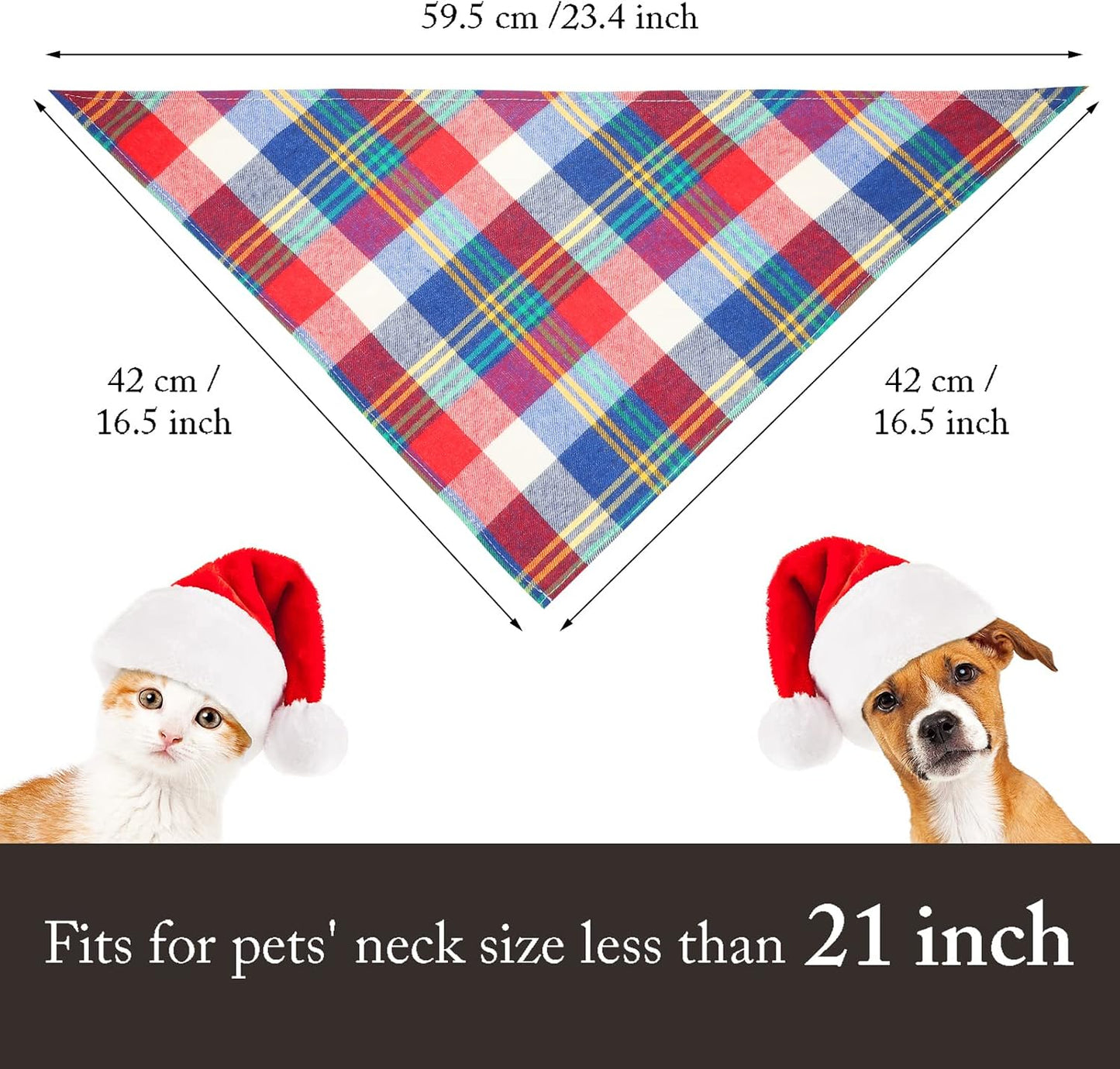 Festive 12-Piece Dog Bandana Set - Stylish Plaid Pet Scarves for Christmas and Thanksgiving - Adjustable & Washable for Medium Dogs and Cats