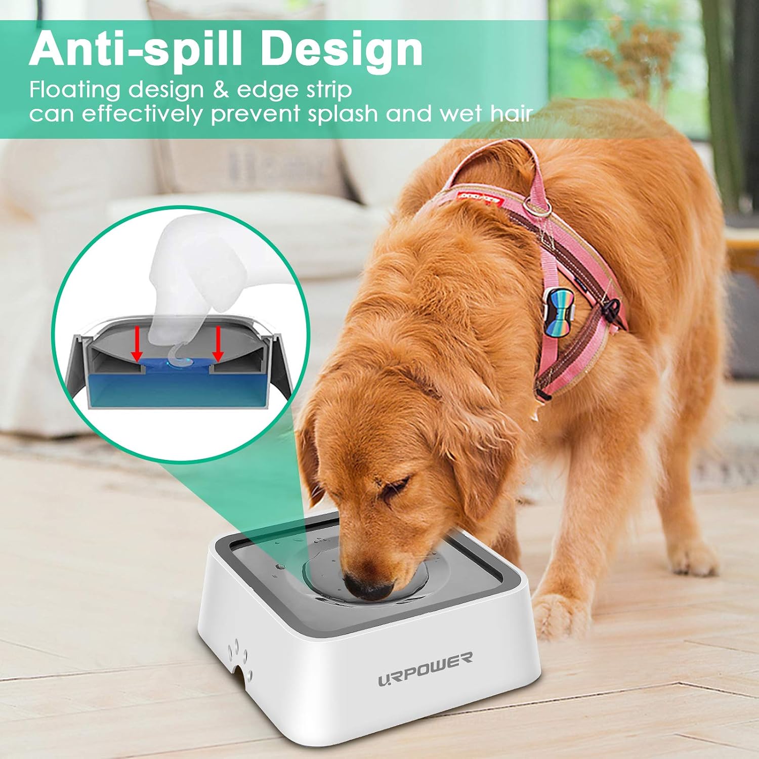 Ultimate 2.5L No-Spill Dog Water Bowl - 85Oz Large Capacity Pet Water Dispenser for Mess-Free Hydration on the Go!