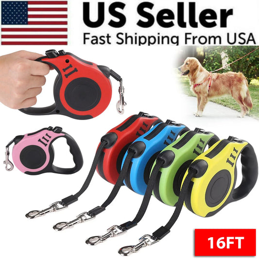 Experience Ultimate Freedom with Our 16.5FT Automatic Retractable Dog Leash - Perfect for Active Pets!
