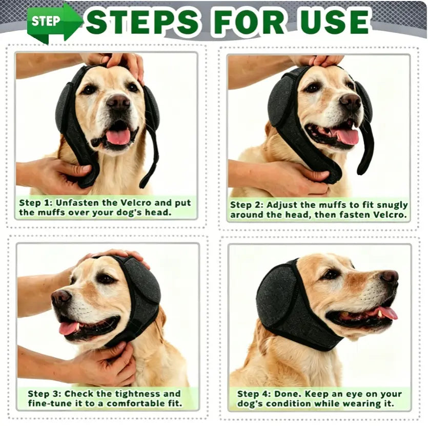 Ultimate Noise Cancelling Ear Wrap for Dogs - Comfortable Protection from Fireworks, Thunder, and Vacuums - Adjustable Calming Hoodie for Grooming, Bathing & Swimming - Perfect Gift for Your Furry Friend
