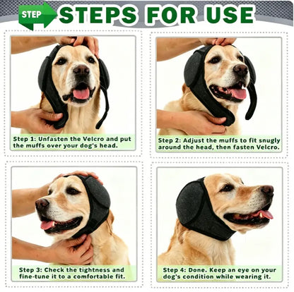 Ultimate Noise Cancelling Ear Wrap for Dogs - Comfortable Protection from Fireworks, Thunder, and Vacuums - Adjustable Calming Hoodie for Grooming, Bathing & Swimming - Perfect Gift for Your Furry Friend