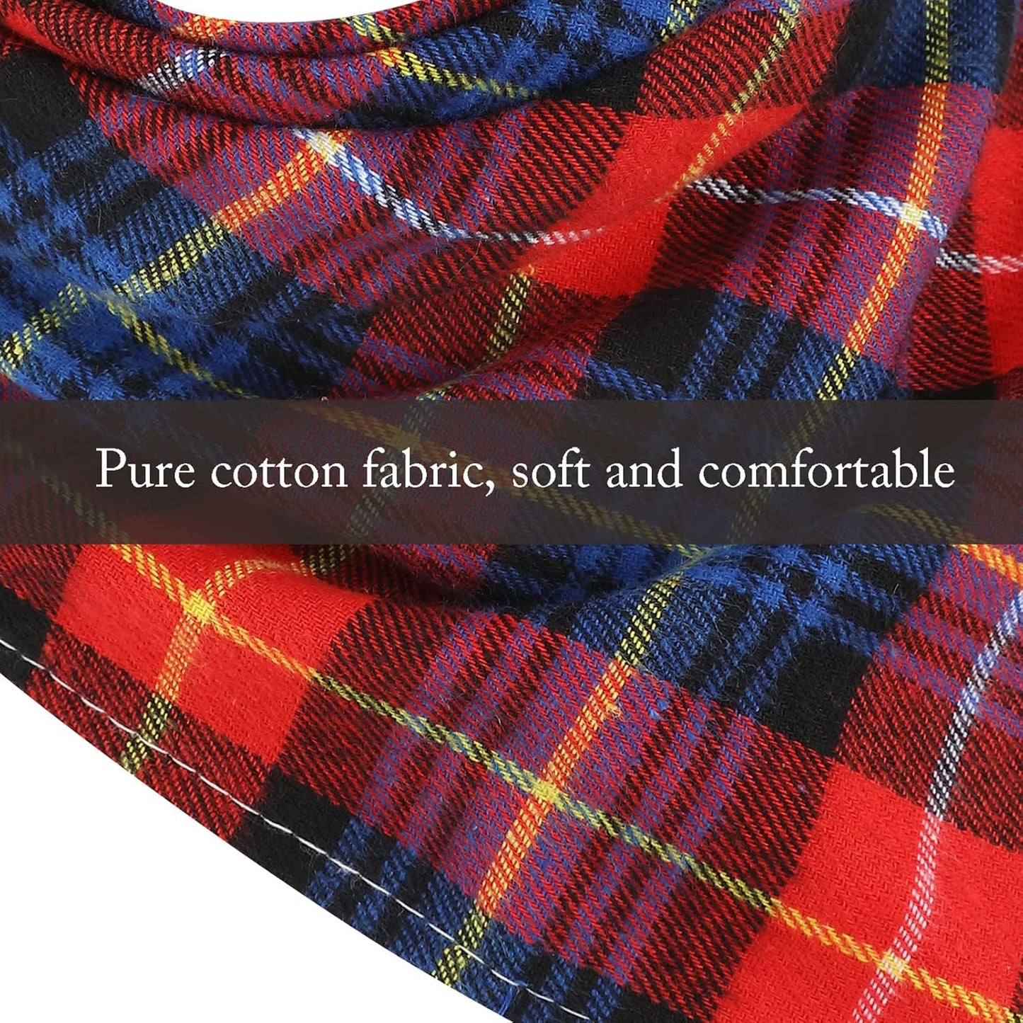 Festive 12-Piece Dog Bandana Set - Stylish Plaid Pet Scarves for Christmas and Thanksgiving - Adjustable & Washable for Medium Dogs and Cats