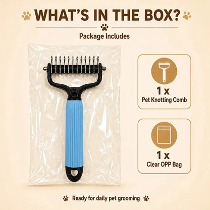 Ultimate Pet Detangling Comb for Dogs and Cats - Stainless Steel Grooming Tool for Effortless Shedding, Tangles, and Daily Coat Care