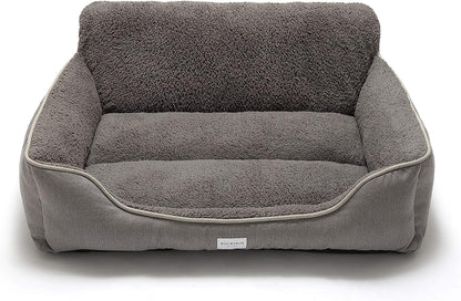 Cozy Rectangular Dog Bed for All Breeds - Washable, Anti-Slip Design in Stylish Grey