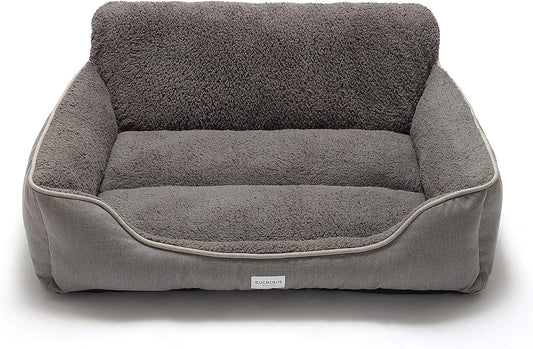 Cozy Rectangular Dog Bed for All Breeds - Washable, Anti-Slip Design in Stylish Grey