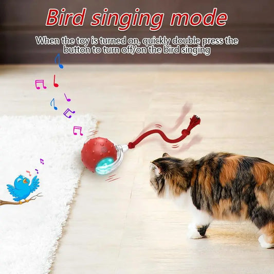 Engaging Interactive Automatic Cat Toy Ball - Fast Rolling & Chirping for Indoor Fun!