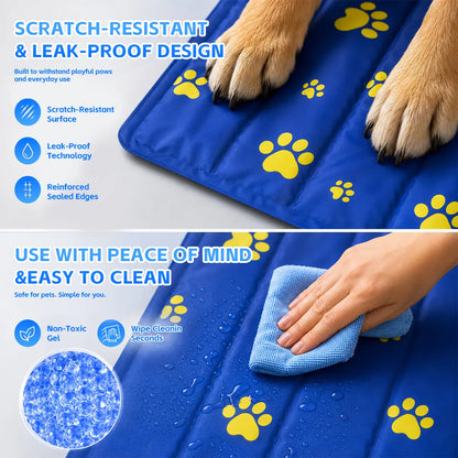 Chill Out This Summer with Our Non-Toxic Self-Cooling Gel Pet Mat for Dogs & Cats - Easy to Clean and Perfect for Home or Travel!