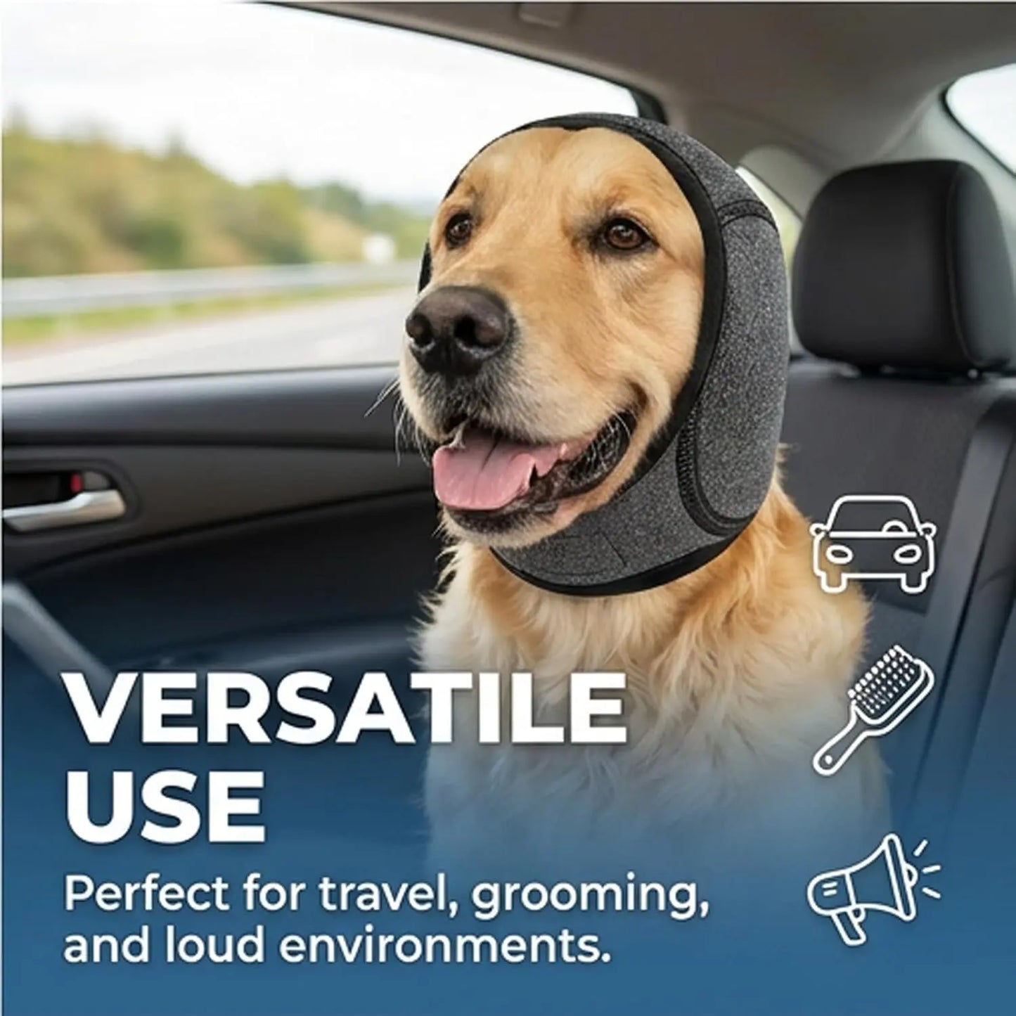 Ultimate Noise Cancelling Ear Wrap for Dogs - Comfortable Protection from Fireworks, Thunder, and Vacuums - Adjustable Calming Hoodie for Grooming, Bathing & Swimming - Perfect Gift for Your Furry Friend