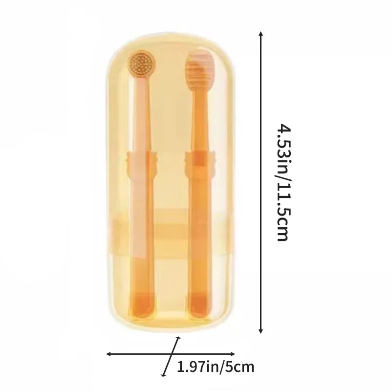 Revolutionize Your Pet's Oral Hygiene with Our 2Pcs Silicone Toothbrush Set - Soft, Multi-Angle Cleaning & Tongue Scraper for Dogs and Cats!