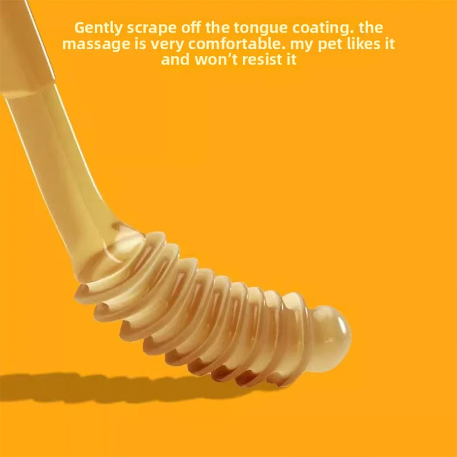 Revolutionize Your Pet's Oral Hygiene with Our 2Pcs Silicone Toothbrush Set - Soft, Multi-Angle Cleaning & Tongue Scraper for Dogs and Cats!