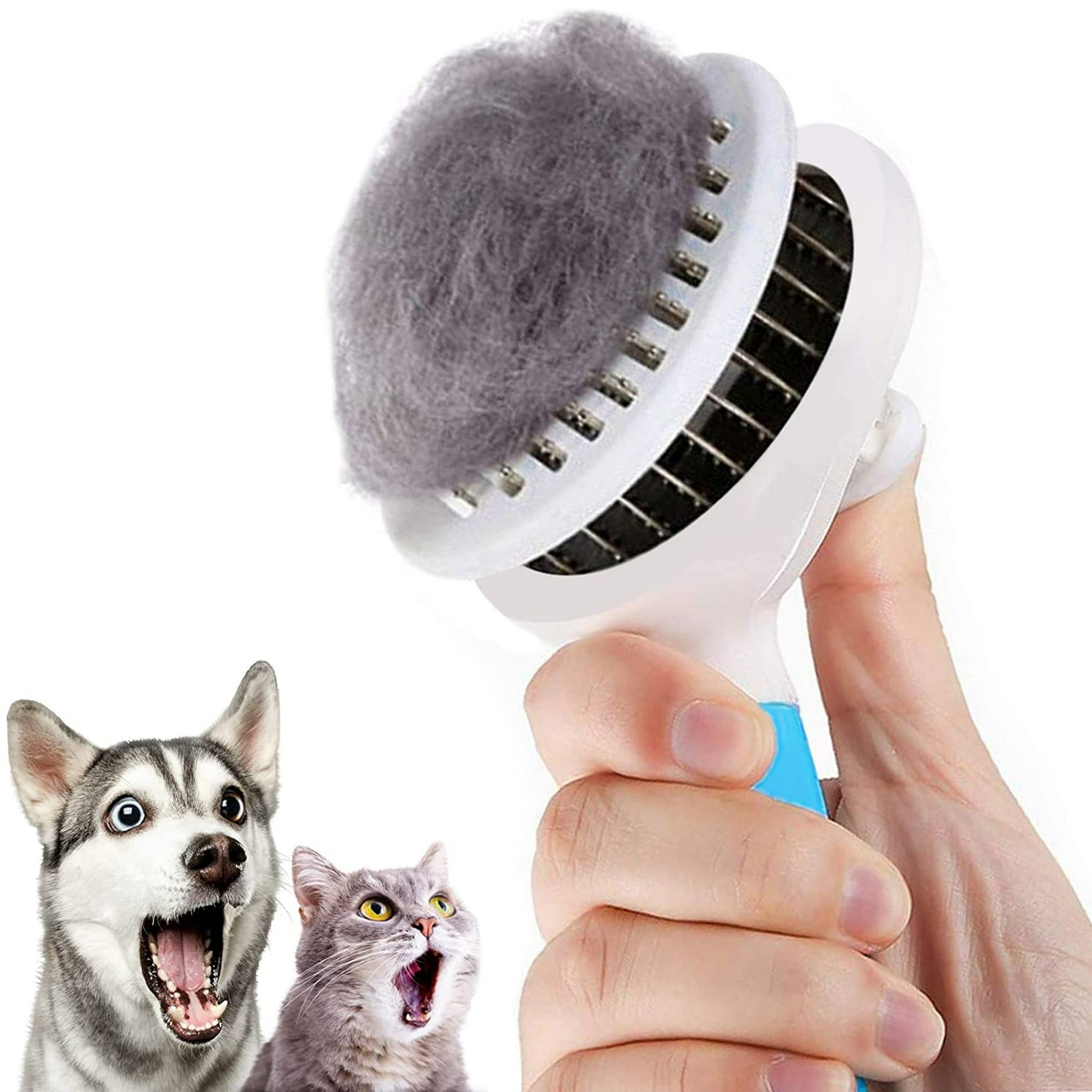Ultimate Self-Cleaning Cat and Dog Grooming Brush - Effortlessly Removes Undercoat, Mats, and Loose Hair for All Coat Types