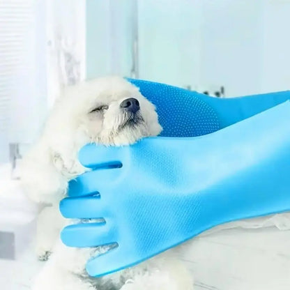 Transform Bath Time with the 2-in-1 Silicone Pet Bath Massage Gloves – Perfect Grooming Accessory for Dogs & Cats!