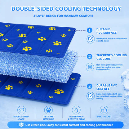 Chill Out This Summer with Our Non-Toxic Self-Cooling Gel Pet Mat for Dogs & Cats - Easy to Clean and Perfect for Home or Travel!