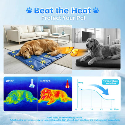 Chill Out This Summer with Our Non-Toxic Self-Cooling Gel Pet Mat for Dogs & Cats - Easy to Clean and Perfect for Home or Travel!