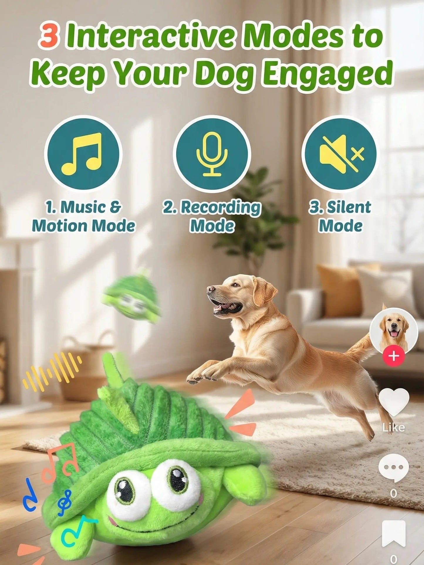 Interactive Motion-Activated Dog Ball – Rechargeable Squeaky Toy for Endless Fun and Boredom Relief for All Dog Sizes