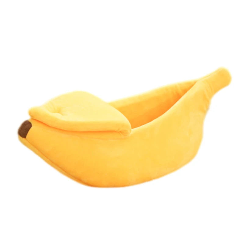 Cozy Banana Cat Bed House - Adorable Plush Mat for Small Pets, Perfect for Kittens and Squirrels!
