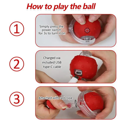 Engaging Interactive Automatic Cat Toy Ball - Fast Rolling & Chirping for Indoor Fun!