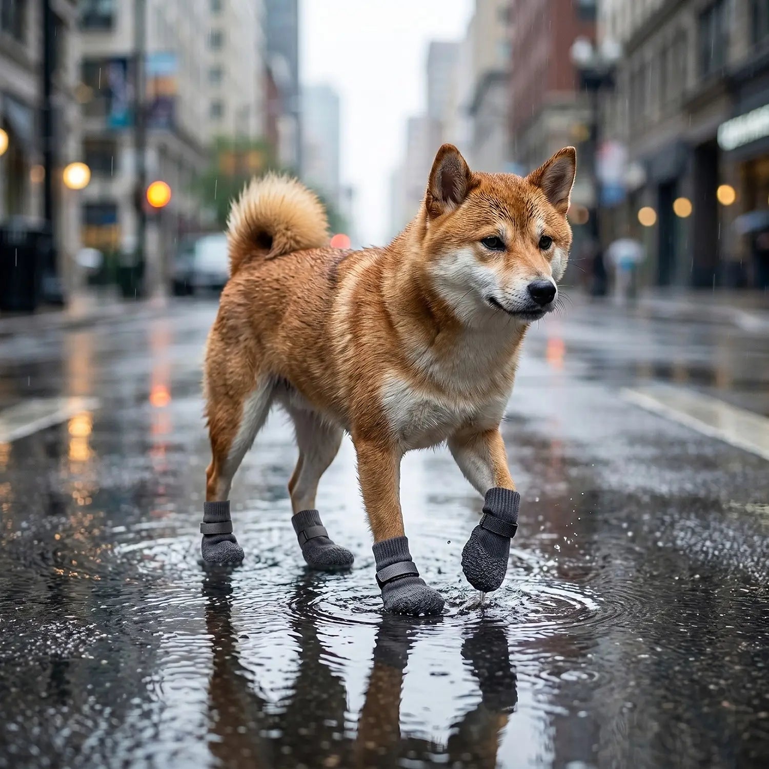 Protect Your Pup's Paws with Our 4-Piece Waterproof Dog Boots – Non-Slip, Soft Sole Pet Shoes for Shiba Inu, Poodle, and Corgi