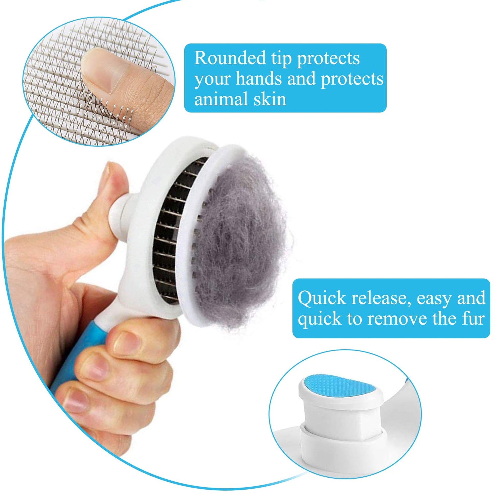 Ultimate Self-Cleaning Cat and Dog Grooming Brush - Effortlessly Removes Undercoat, Mats, and Loose Hair for All Coat Types
