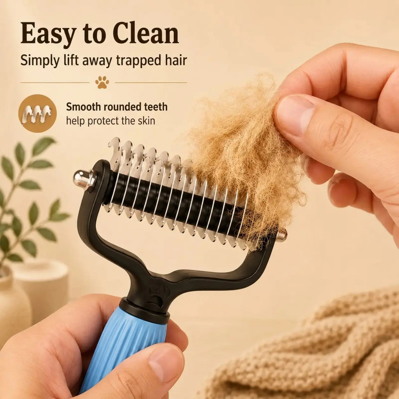 Ultimate Pet Detangling Comb for Dogs and Cats - Stainless Steel Grooming Tool for Effortless Shedding, Tangles, and Daily Coat Care