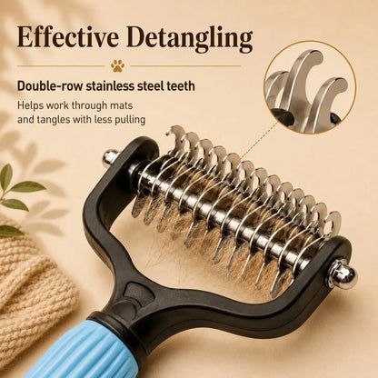 Ultimate Pet Detangling Comb for Dogs and Cats - Stainless Steel Grooming Tool for Effortless Shedding, Tangles, and Daily Coat Care
